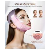 V-Line Sculpting Face Mask â Silicone Chin Strap for Jawline Tightening & Double Chin Reduction (23-27 Inches) (Sakura Pink)