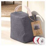 Decorative Weighted Door Stopper 5.5 lb â Heavy Non-Slip Door Weight with Handle, Soft Fabric Door Stop for Kids, Pets, Includes 2 Door Draft Stoppers for Indoor Home & Office, Charcoal Grey