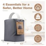 Decorative Weighted Door Stopper 5.5 lb â Heavy Non-Slip Door Weight with Handle, Soft Fabric Door Stop for Kids, Pets, Includes 2 Door Draft Stoppers for Indoor Home & Office, Charcoal Grey