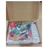 JCOOS Christmas Wooden Red Mini Elf Door for Wall, Miniature Fairy Door Kit, Christmas Dollhouse Accessories Fairy Tale Pretend Playset for Boys Girls Kids