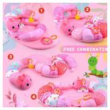 2-in-1 Tummy Time Mat & Seated Support Pillow Baby Toys 6-12 Months, Baby Tummy Time Toys Sit Me Up Floor Seat for Newborns and Older Babies, with Detachable Support Pillow and Toys(Pink)