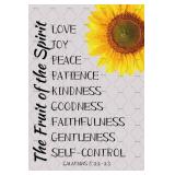 Fruit Of The Spirit Christian Wall Decor Tin Sign Bible Verse Inspirational Wall Art Tin Poster Flowers Metal Tin Poster For Living Room Decor Home Decor Office Decor Farmhouse Church 8x12 inch