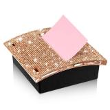 Eersida Rhinestone Self Stick Note Pad Holders 4 x 4 Inches Memo Sticky Dispenser Note Holder Sticky Dispenser for Christmas Office Employee Coworkers Gifts Home Desk Supplies(Rose Gold)