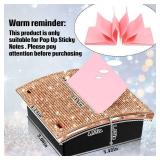 Eersida Rhinestone Self Stick Note Pad Holders 4 x 4 Inches Memo Sticky Dispenser Note Holder Sticky Dispenser for Christmas Office Employee Coworkers Gifts Home Desk Supplies(Rose Gold)