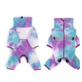 Dog Coats for Small Dogs, Polar Fleece Dog Pajamas Bodysuit, Puppy Onesies Tie Dye Jumpsuits, Dogs Warm Clothes Four-Legged, Doggie Fullbody Winter Jacket Vest