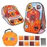 JOYIN Thanksgiving Portable Collapsible 5 Holes Toss Game Board with 8 Bean Bags for Outdoor Indoor Yard Games, Backyard Party and Thanksgiving Theme Party Favor Supplies