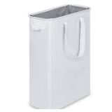 efluky Slim Laundry Basket, Narrow Laundry Hamper with Handles, Collapsible Dirty Clothes Hamper, Tall Laundry Bin for Laundry Room, Dorm and Bedroom, 12.7 Gallons(48L) White