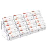 Geetery 20 Slots Acrylic Business Card Holder for Desk Multi Business Card Stand Vertical Clear Plastic Multiple Cards Display Stand Rack for Office Supplies Home School Brochure File Table Recipe