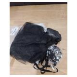 Foxiny Sexy Stockings Mini Skirt Mesh Sheer Lace Halloween Costume Maid Outfit Lingerie with Thong Set 4 Piece Women Roleplay See Through Matching Bra Panty Underwear Black Medium