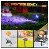 Solar Outdoor Lights,40 LEDs Color Changing RGB Solar Landscape Path Lights,USB & Solar Powered Multicoloured Spotlights,14 Colors Auto Cycling Spotlights for Yard,Garden,2 Pack