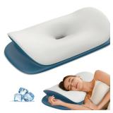 Olumoon Cervical Neck Pillow - Ergonomic Memory Foam Contour Pillows for Side, Back & Stomach Sleepers, Cervical Pillow for Neck Support Sleeping with Breathable Cover
