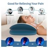 Olumoon Cervical Neck Pillow - Ergonomic Memory Foam Contour Pillows for Side, Back & Stomach Sleepers, Cervical Pillow for Neck Support Sleeping with Breathable Cover