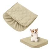 Dog Bed Covers Only - Waterproof Dog Bed Covers Quilted, Replacement Washable Pet Puppy Bed Cover for Dog Cat, Cushion Cover 36Lx27Wx6H Inches Beige