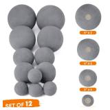 Stanbroil 12 Pack Ceramic Balls, Mixed 4 Sizes Fireplace Balls, Modern Accessory for Indoor or Outdoor Fireplace, Fire Pits and Fire Bowl, Gray