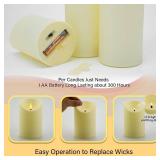 Nimiko Flameless Candles with Remote, Battery Operated Flickering Flameless Candles, LED Candles with Timer 2/4/6/8H, with Realistic LED Candles Set of 9 (D3 x H 3\" 4\" 5\" 6\" 7\") (Ivory)