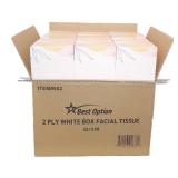 Best Option Soft 2-Ply Facial Tissue White 130-Count Box Pack of 12 for Office