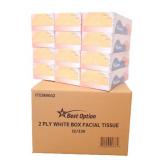 Best Option Soft 2-Ply Facial Tissue White 130-Count Box Pack of 12 for Office