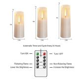 Sasigeiaa Flickering Flameless Candles,Battery Operated, Flameless Candles with Remote, 2/4/6/8 Hour Timer, Realistic Jumping Flame Effect, Perfect for Home Decor, Holiday Decoration Pcs 9 (White)