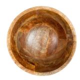 Boho Wood Pedestal Serving Bowl, Light Brown Finish