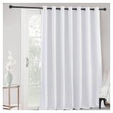 RYB HOME White Curtains Backdrop - Thermal Insulated Room Darkening Bedroom Curtains Vertical Blinds for Patio Sliding Glass Door Living Room Doorway, 100 inch Wide x 84 inch Long, Grayish White