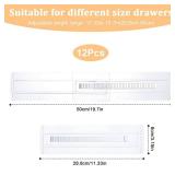 Meyeyaia 12 Pack Drawer Separators,3.15 Inches High,Expandable Range: 19.7-11.33 Inches,Clear Plastic Adjustable Drawer Dividers Organizer for Cutlery Drawers Organizer,Clothes,Kitchen Utensils