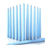 CANDWAX 12 inch Taper Candles Set of 12 - Dripless and Smokeless Candle Unscented - Slow Burning Candle Sticks - Baby Blue Candles