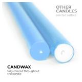 CANDWAX 12 inch Taper Candles Set of 12 - Dripless and Smokeless Candle Unscented - Slow Burning Candle Sticks - Baby Blue Candles
