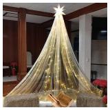 Glooglitter 8 Pcs Large Christmas Nativity Scene Decoration Sets Religious Jesus Wooden Manger Decor 13.12 ft Lighted Holy Family Nativity Set Baby Jesus Manger Decor for Home Church Garden Yard Lawn