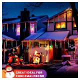 JMEXSUSS 2 Pack Solar Meteor Shower Lights, 16 Tube 288 LED Multicolor Meteor Christmas Lights, Solar Christmas Lights Outdoor Waterproof for Tree Christmas Decorations