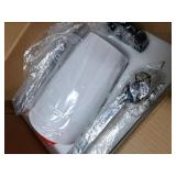 METWET Bathroom Light Fixtures, Matte Black Vanity Lights with Flared White Fabric Shade, 3 Light Wall Sconce, Modern Sconces Wall Lighting for Hallway Bedroom, VL837-MB-3