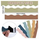 24Pcs Boho Magnetic Bulletin Board Borders for Classroom Decorations Whiteboard Strips Colorful Scalloped Trim Pastel Magnetic Border for Back to School Teacher Supplies Office Door Chalkboard Decor