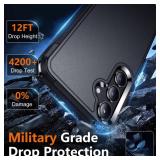 SPIDERCASE for Samsung Galaxy S24 Case, [12 FT Military Grade Drop Protection] with 2PCS [ Screen Protector+Camera Lens Protector] Heavy Duty Shockproof Case,Black