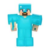 Heroes of Goo Jit Zu Minecraft Stretchy Characters, Steve with Diamond Armor & Sword, Super Squishy Goo Filling with Hidden Diamond Piece Inside, Stretch Him Up to 3 Times His Size - Sensory Toys