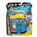 Heroes of Goo Jit Zu Minecraft Stretchy Characters, Steve with Diamond Armor & Sword, Super Squishy Goo Filling with Hidden Diamond Piece Inside, Stretch Him Up to 3 Times His Size - Sensory Toys