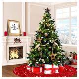 ROMANKAS Red Christmas Tree Skirt Sparkle Tree Skirt 36 Inch Sequins Velvet Christmas Tree Mat Glittery Xmas Tree Skirts Shimmer Christmas Tree Cover Skirt for Xmas Tree Home Party