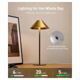 Bojim Gold Cordless Lamp Set of 2, Rechargeable Touch Table Lamps with 3 Color Dimming, Portable Wireless Lamps for Reading/Home Decor