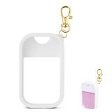 VANEST Silicone Case Compatible with Touchland Hand Sanitizer Spray, Protective Case with Keychain for Power Mist and Glow Mist 1 fl oz, Hand Sanitizer Spray Accessory (White, 1 Pack)