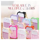 VANEST Silicone Case Compatible with Touchland Hand Sanitizer Spray, Protective Case with Keychain for Power Mist and Glow Mist 1 fl oz, Hand Sanitizer Spray Accessory (White, 1 Pack)