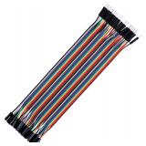 California JOS 40 PCS 20 CM (8 inch) Breadboard Jumper Wires Length Optional Dupont Wire Assorted Kit Female to Male Multicolored Ribbon Cables