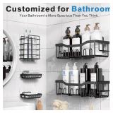 EUDELE Adhesive Shower Caddy, 5 Pack Rustproof Stainless Steel Bath Organizers With Large Capacity, No Drilling Shelves for Bathroom Storage & Home Decorations