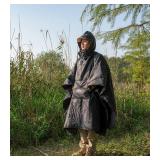 iClimb Hooded 3M Thinsulate Insulation Warm Camping Blanket Wearable Poncho Ultralight Compact (Dark Grey, 1.5 lb)