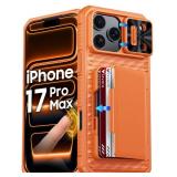 Vizvera for iPhone 17 Pro Max Case Wallet RFlD [Cards Holder[Camera Controll[Camera Cover] Full Body Rugged Shockproof Silicone Protective Phone Case for iPhone 17 Pro Max 6.9