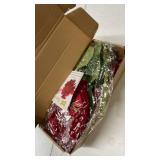 A 6 Pack Artificial Poinsettia Bushes, 9.8\" Faux Red Christmas Flowers with 7 Heads per Branch, Lifelike Silk Poinsettia Floral for Indoor Outdoor Holiday DÃ©cor, Xmas Tree Ornaments, Home Decorati