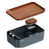 Cubbi - Airtight Box with Tray - Silicone Seals - 100% Air-Tight Storage Box with Accessories â Grey