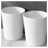 HOLTPHILI Bathroom Trash Can 1.8 Gallon Small Waste Basket Garbage Can for Dorm Kitchen Toilet Office Bedroom, 2 Pack White