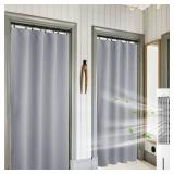 RYB HOME Curtains 84 inch Long - Blackout Curtains Privacy for Living Room Bedroom Bay Window Patio Door Decor, W 42 x L 84, Silver Grey, 1 Pair