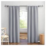 RYB HOME Curtains 84 inch Long - Blackout Curtains Privacy for Living Room Bedroom Bay Window Patio Door Decor, W 42 x L 84, Silver Grey, 1 Pair