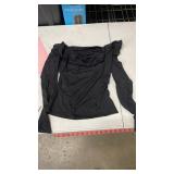 Quinsen Black Womens Dress Shirt L