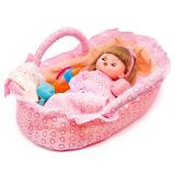 Baby Doll Bassinet Portable Carrier for 8-12 Inches Doll Accessories Baby Doll Crib Set Toys Baby Doll Cradle Sleeping Basket Bed