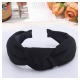 Knotted Headbands for Women Head Bands Wide Hairband Hair Fashion Accessories Black